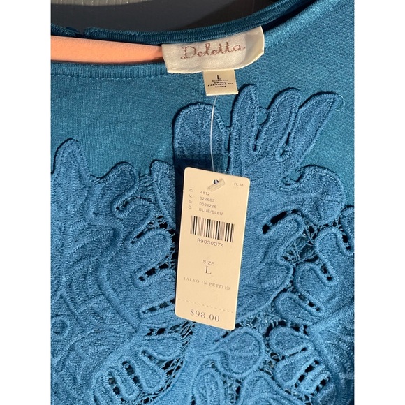 Anthropologie Deletta Teal/Turquoise Rayon Blouse NWT Size L - Picture 3 of 13